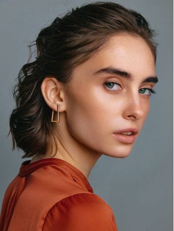 Trendy Geometric Design Gold Earrings The Roxy, image , picture 3