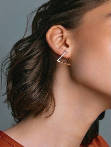Gold Crystal Triangle Earrings The Roxy, image , picture 3