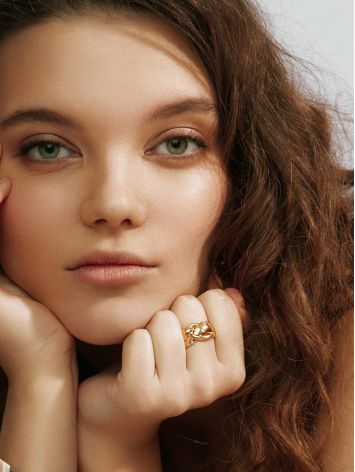 Classy Gold Plated Silver Band Ring, Ring Size: 6.5 / 17, image , picture 3