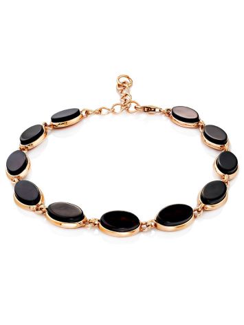 GILDED SILVER AMBER LINK BRACELET THE MONACO, Length: 17, image 