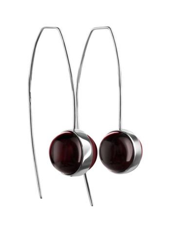 Cherry Amber Silver Threader Earrings The Sorbonne, image 