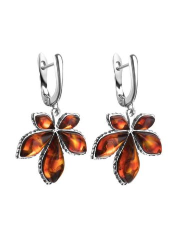 Cognac Amber Earrings In Sterling Silver The Chestnut, image 