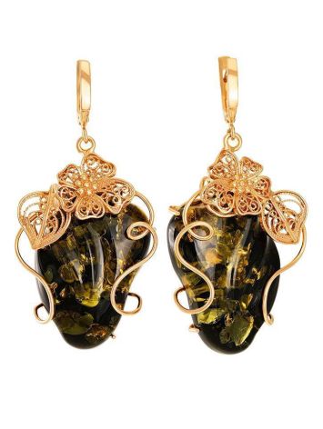 Amber Earrings In Gold-Plated Silver The Dew, image 