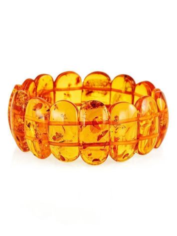 Cognac Amber Flat Beaded Bracelet, image 