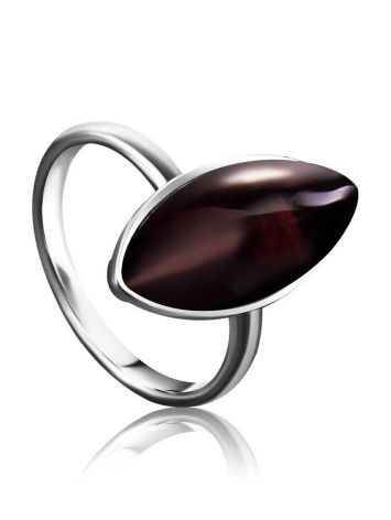 Cherry Amber Ring In Sterling Silver The Amaranth, Ring Size: Adjustable, image 