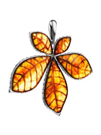 Wonderful Cognac Amber Pendant In Sterling Silver The Chestnut, image 