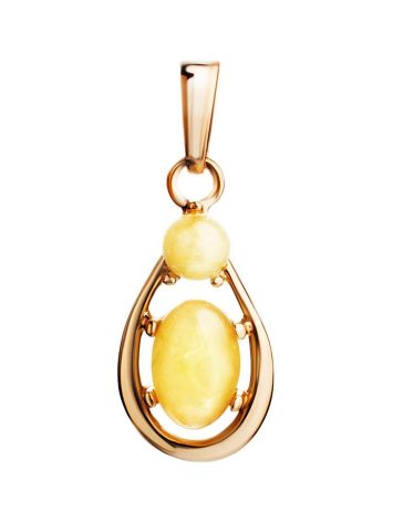 Stylish Honey Amber Pendant In Gold-Plated Silver The Prussia, image 