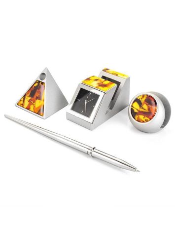 Mosaic Amber Office Desk Set With Metal, image 