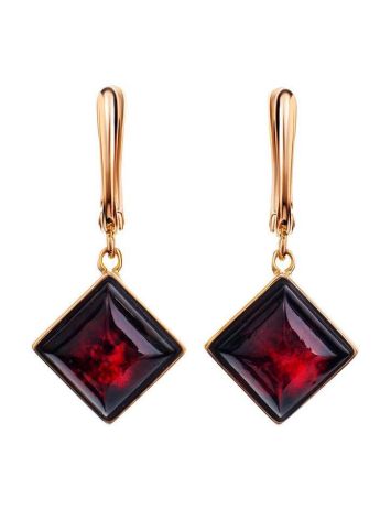 Cherry Amber Earrings In Gold The Ovation, image 