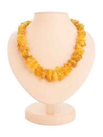 Honey Amber Beaded Necklace, image 