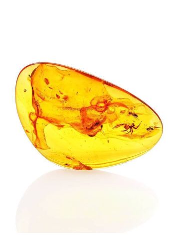 Lemon Amber Stone With Spider Inclusion, image 