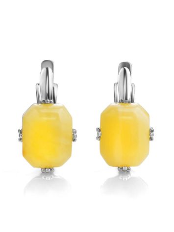 Faceted Amber Earrings In Sterling Silver The Jazz, image 