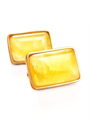 Honey Amber Earrings In Gold-Plated Silver The Copenhagen, image 
