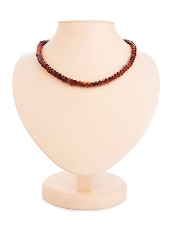 Bright Cognac Amber Beaded Necklace, image 