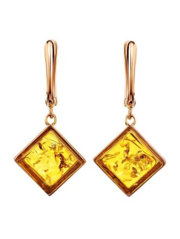 Lemon Amber Earrings In Gold The Ovation, image 