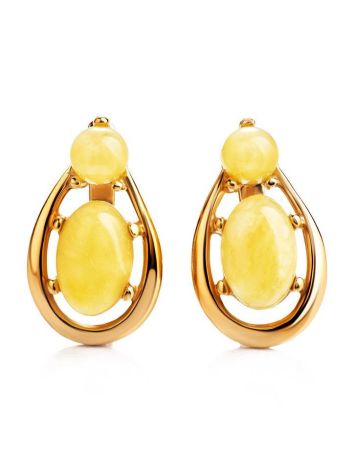 Butterscotch​ Amber Earrings In Gold-Plated Silver The Prussia, image 
