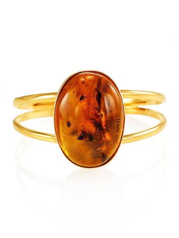 Cuff Amber Bracelet In Gold Plated Silver The Clio, image 