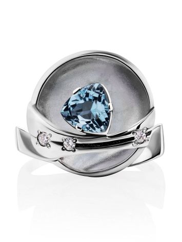 Stylish Silver Topaz Ring, Ring Size: 9 / 19, image , picture 3