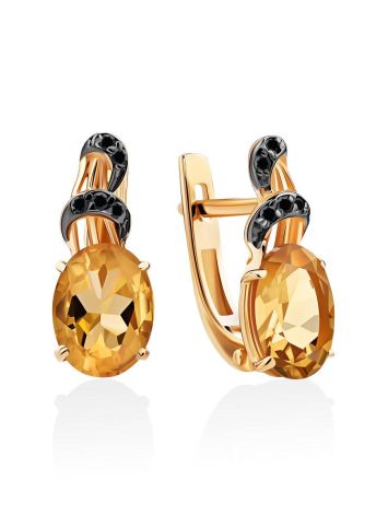 Lustrous Gold Citrine Earrings, image 