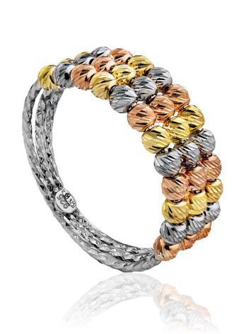 Multicolor Gilded Silver Beaded Ring The Sparkling, Ring Size: 6 / 16.5, image 