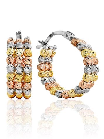 Multicolor Gilded Silver Hoop Earrings The Sparkling, image 