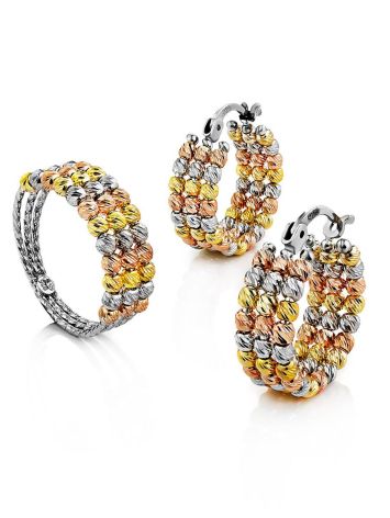 Multicolor Gilded Silver Hoop Earrings The Sparkling, image , picture 4