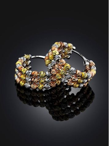 Multicolor Gilded Silver Hoop Earrings The Sparkling, image , picture 2