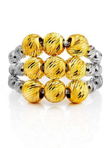 Bicolor Gilded Silver Beaded Ring The Sparkling, Ring Size: 6.5 / 17, image , picture 5