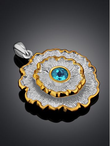 Floral Design Silver Topaz Pendant, image , picture 2