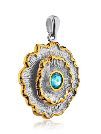 Floral Design Silver Topaz Pendant, image , picture 5
