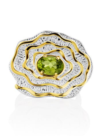 Gorgeous Silver Chrysolite Floral Ring, Ring Size: 8.5 / 18.5, image , picture 3
