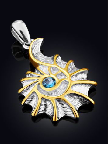 Shell Motif Silver Topaz Pendant, image , picture 2