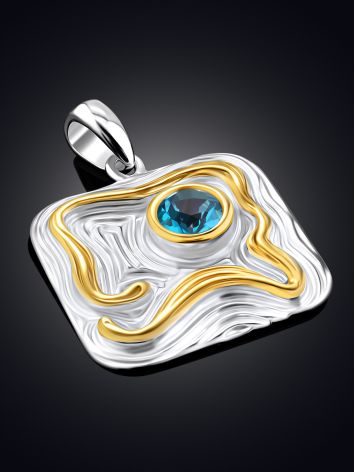 Abstract Design Silver Topaz Pendant, image , picture 2