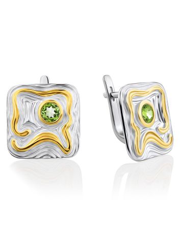 Voluptuous Silver Chrysolite Earrings, image 
