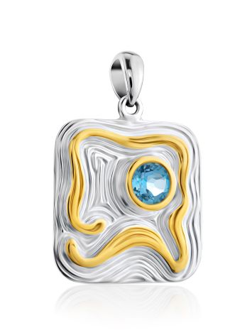 Abstract Design Silver Topaz Pendant, image , picture 3