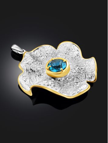 Floral Design Silver Topaz Pendant, image , picture 2
