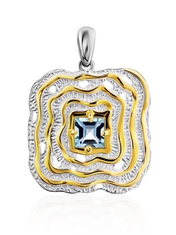 Voluptuous Gilded Silver Topaz Pendant, image 