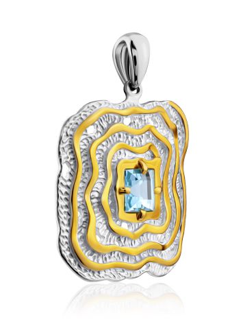 Voluptuous Gilded Silver Topaz Pendant, image , picture 3