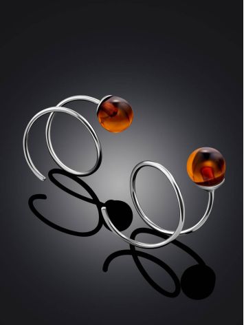 Spiral Design Silver Amber Earrings The Palazzo, image , picture 2