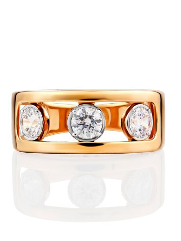 Trendy Gold Crystal Ring SWAROVSKI GEMS, Ring Size: 7 / 17.5, image , picture 3