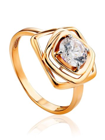 Versatile Gold Crystal Ring SWAROVSKI GEMS, Ring Size: 8 / 18, image 