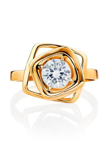 Versatile Gold Crystal Ring SWAROVSKI GEMS, Ring Size: 8 / 18, image , picture 4