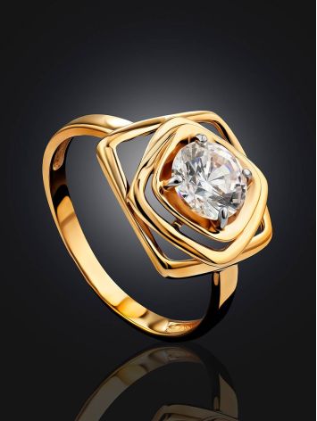 Versatile Gold Crystal Ring SWAROVSKI GEMS, Ring Size: 8 / 18, image , picture 2