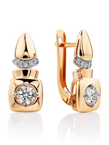 Gorgeous Gold Crystal Earrings, image 