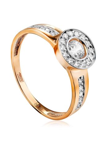 Gold Crystal Statement Ring, Ring Size: 8.5 / 18.5, image 
