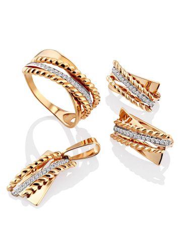 Timeless Design Gold Crystal Ring, Ring Size: 6.5 / 17, image , picture 5