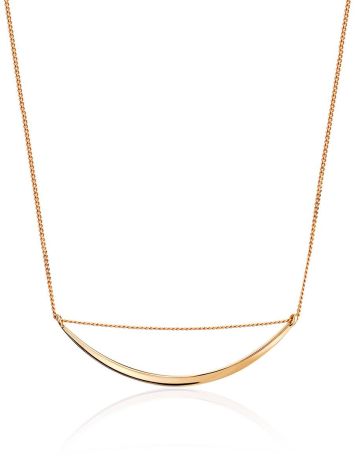 Gold Curved Bar Necklace, image 