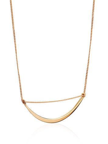 Gold Curved Bar Necklace, image , picture 4