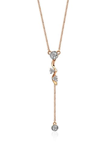 Ultra Feminine Gold Crystal Lariat Necklace, image 