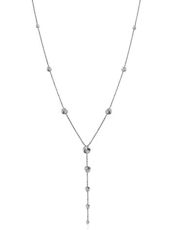 Refined Silver Beaded Tie Necklace The Sparkling, image 